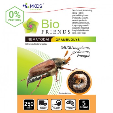 Nematodai GRAMBUOLIŲ LERVOMS (H. bacteriophora) 250 mln./5 a